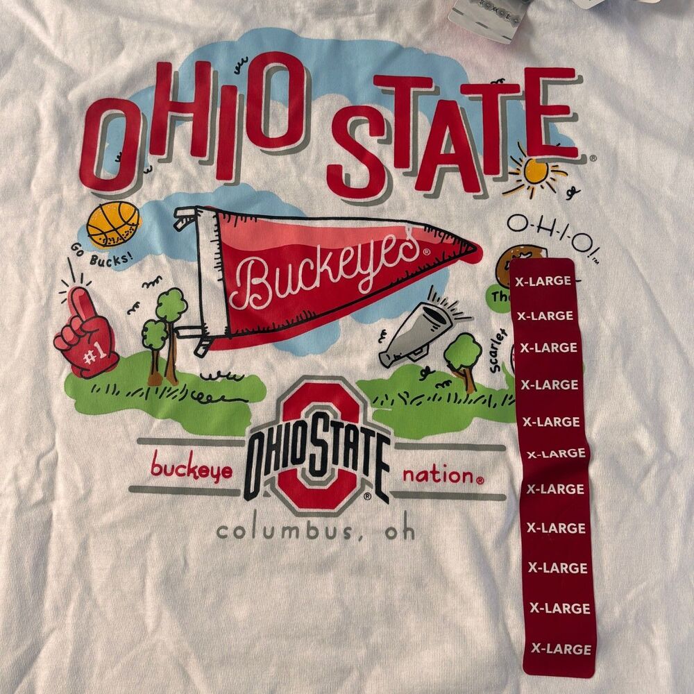 NWT Champion White Tee Ohio State University Buckeyes Size XL